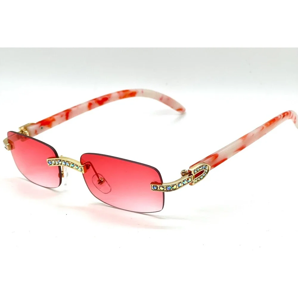 Mens Sunglasses Gold Crystal Marble designer inspired sparkling Cystals Chic New